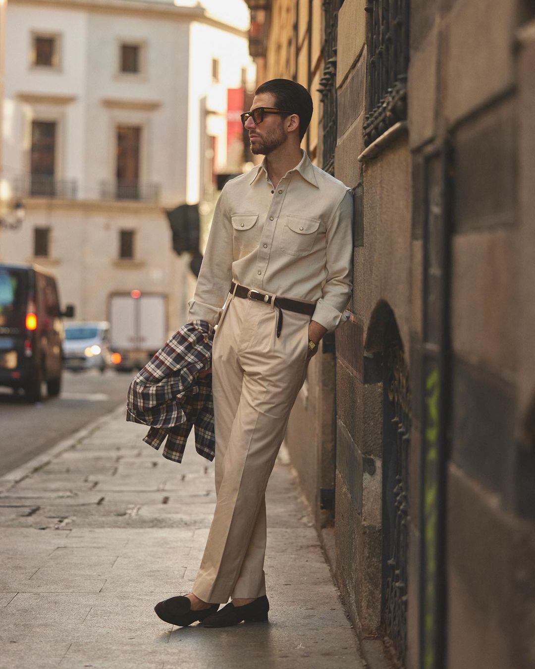Pleated Khaki Twill Pant - 4