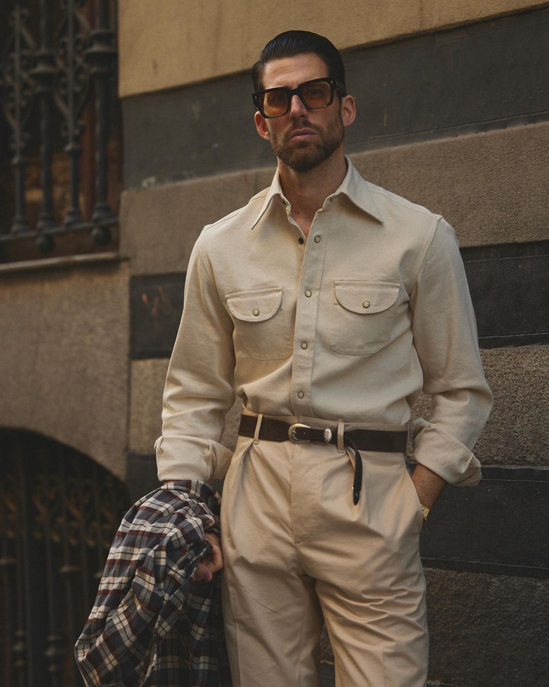 Pleated Khaki Twill Pant - 5