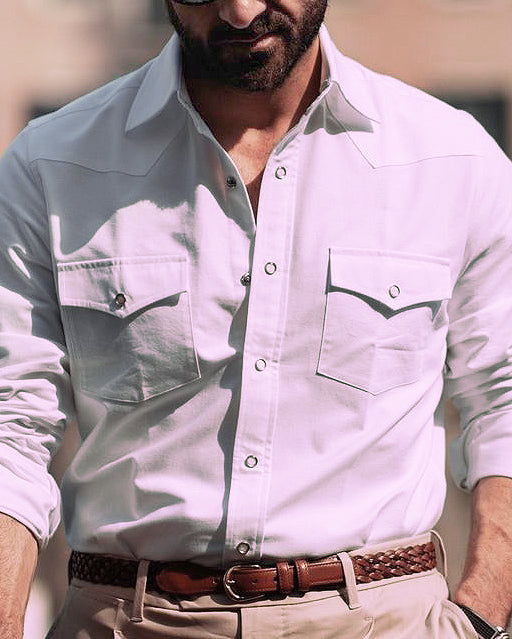 Warzone White Oxford Western Shirt