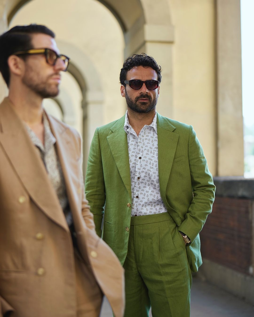 Golden Brown Double Breasted Suit