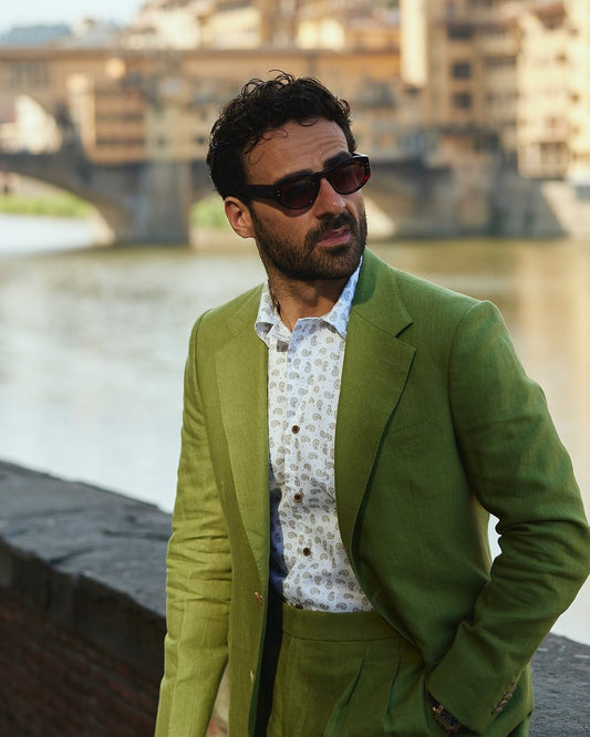 Linen Fern Green Jacket