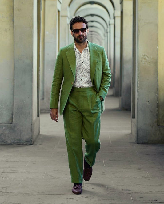 Linen Fern Green Suit