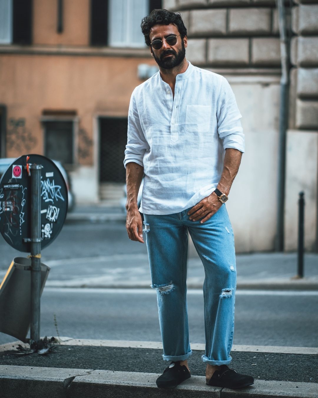 Crisp White Linen Summer Shirt - 4