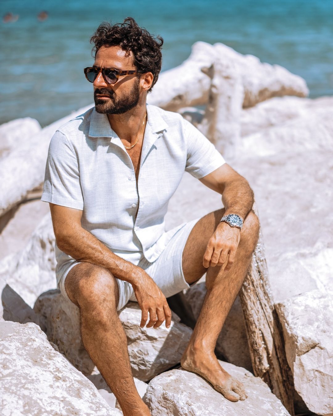 Soft Washed Light Grey Camp Collar Shirt - 4