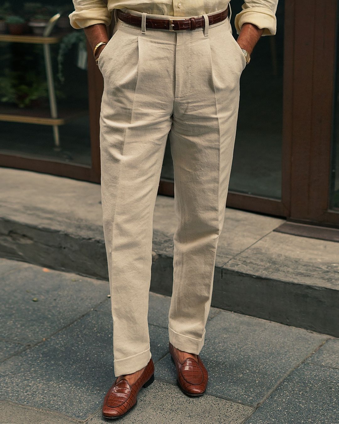 Summer Camp Collar Shirt in Yellow Linen