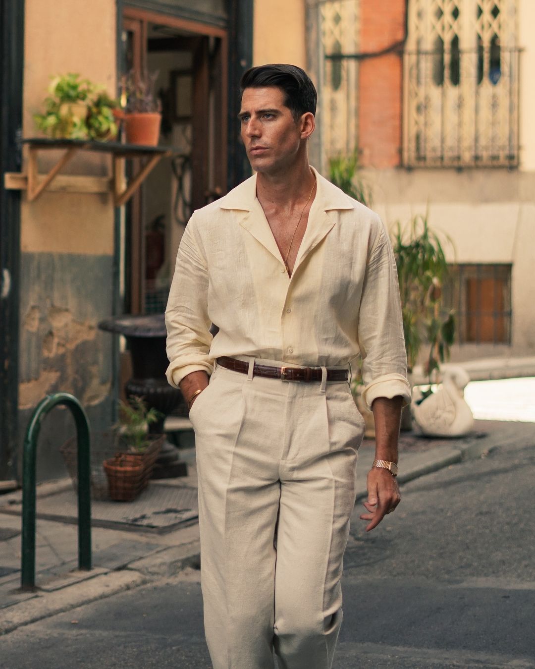 Summer Camp Collar Shirt in Yellow Linen