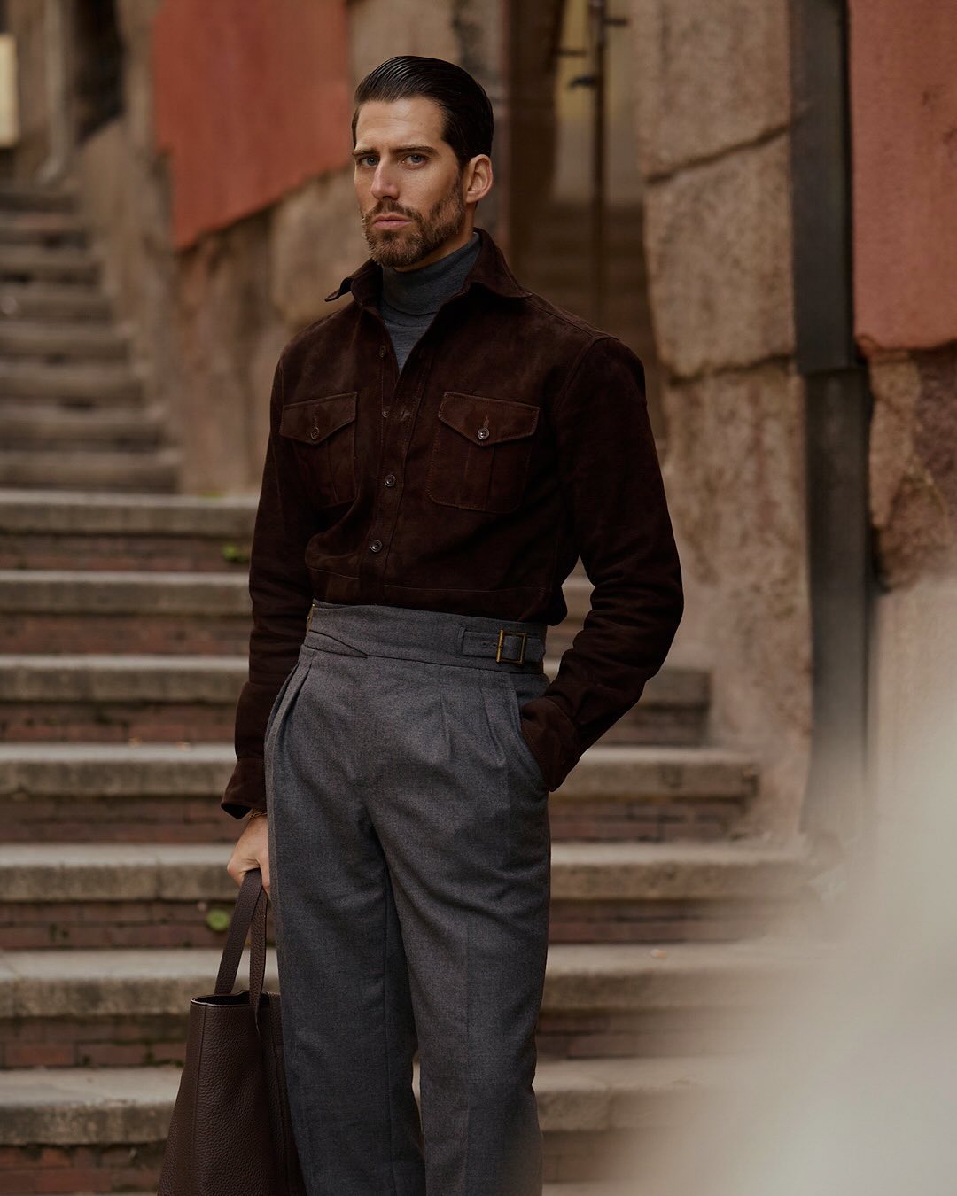 Gurkha Pant in Dugdale Dark Grey Wool Flannel - 2