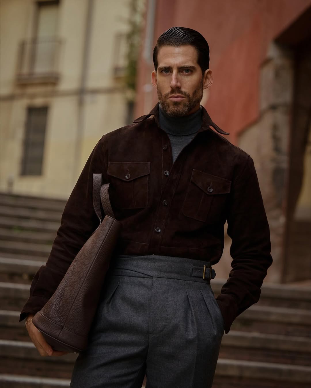 Gurkha Pant in Dugdale Dark Grey Wool Flannel - 9