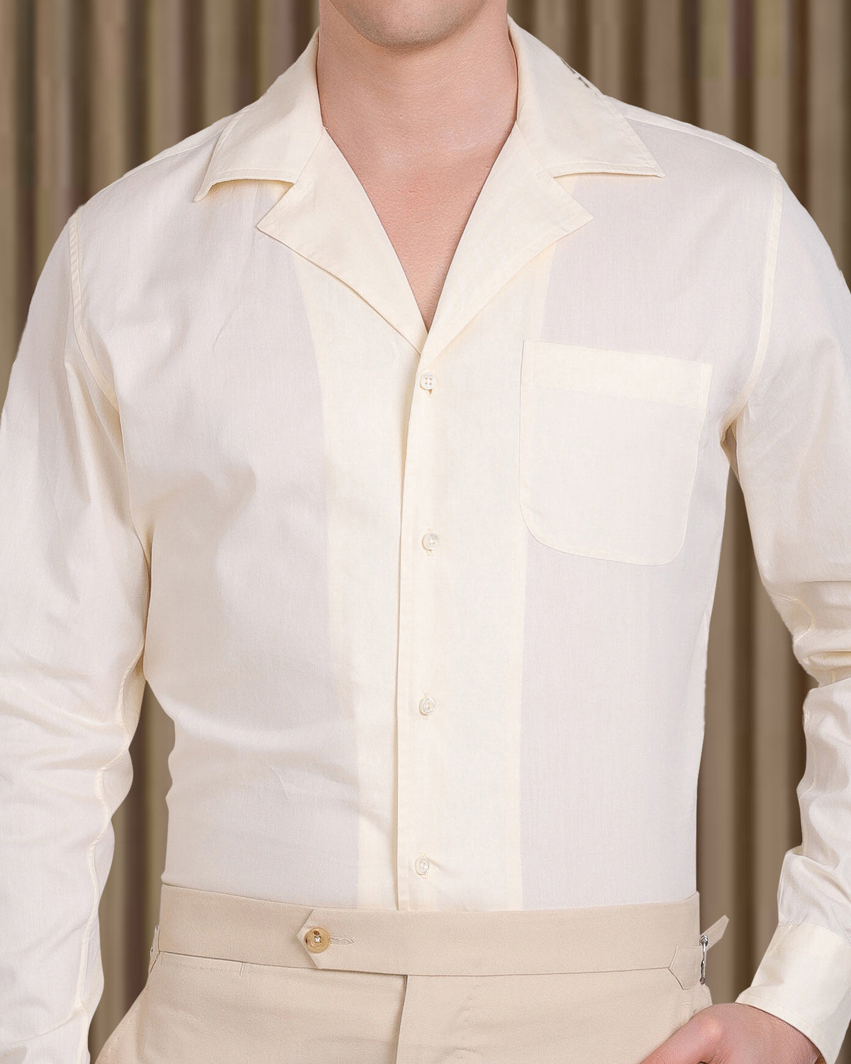 Summer Camp Collar Shirt in Pale Yellow - 1