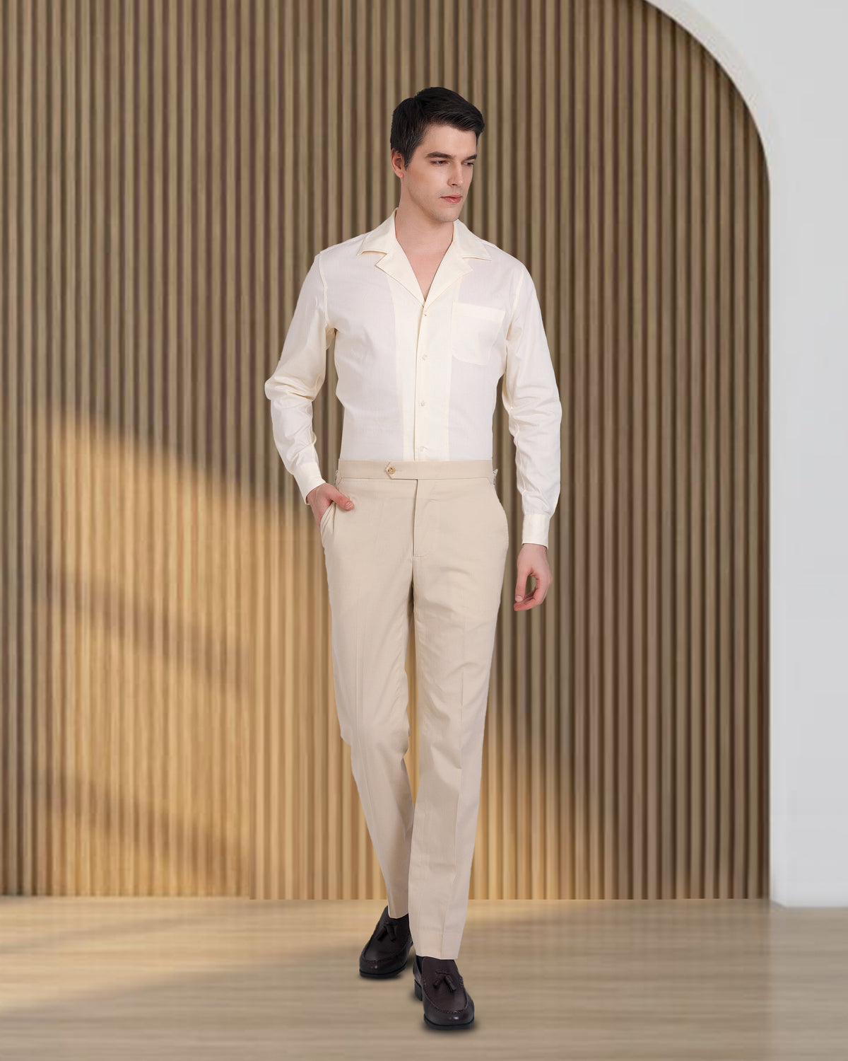 Summer Camp Collar Shirt in Pale Yellow - 5
