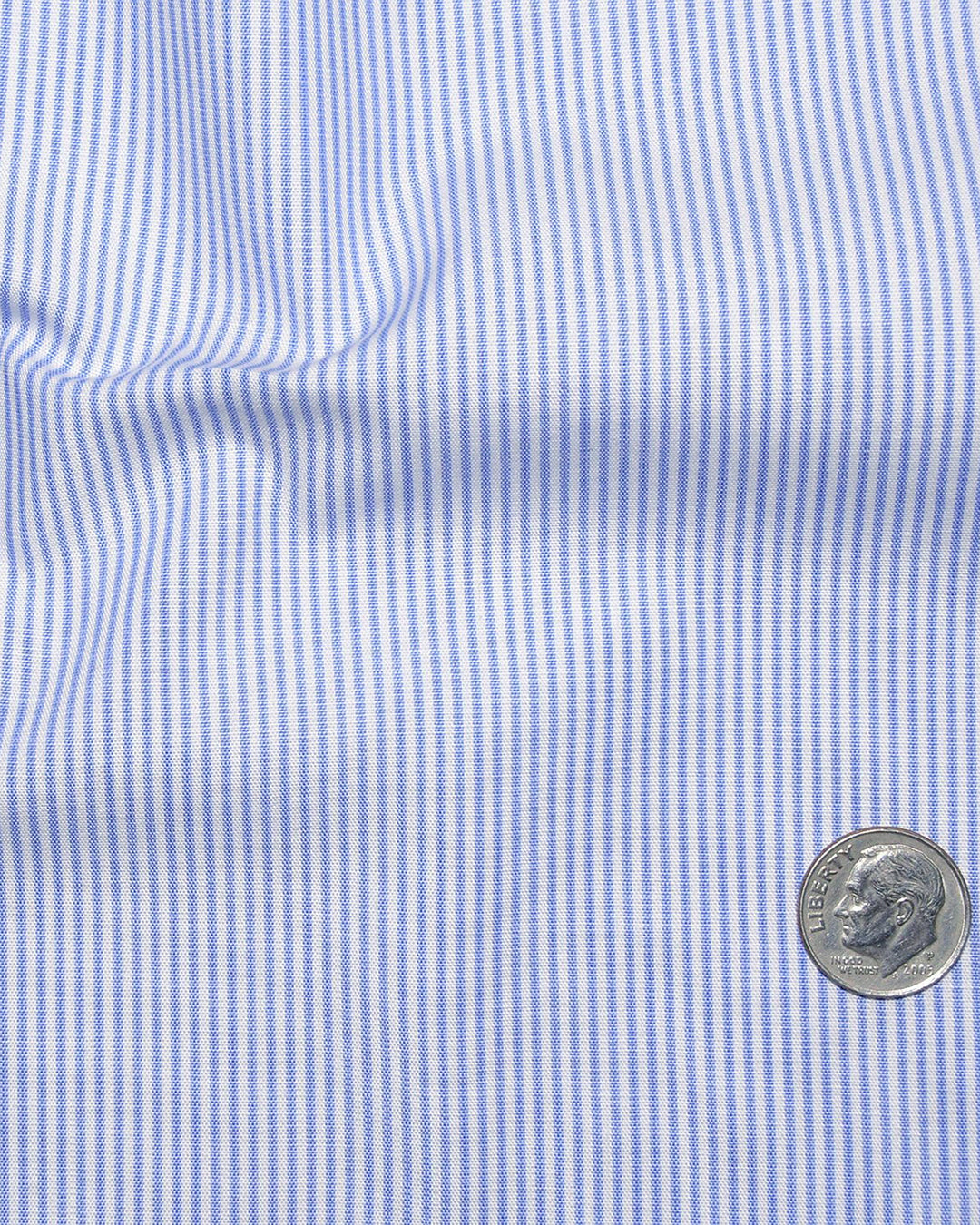 Blue on White Pin Stripes Dress Shirt