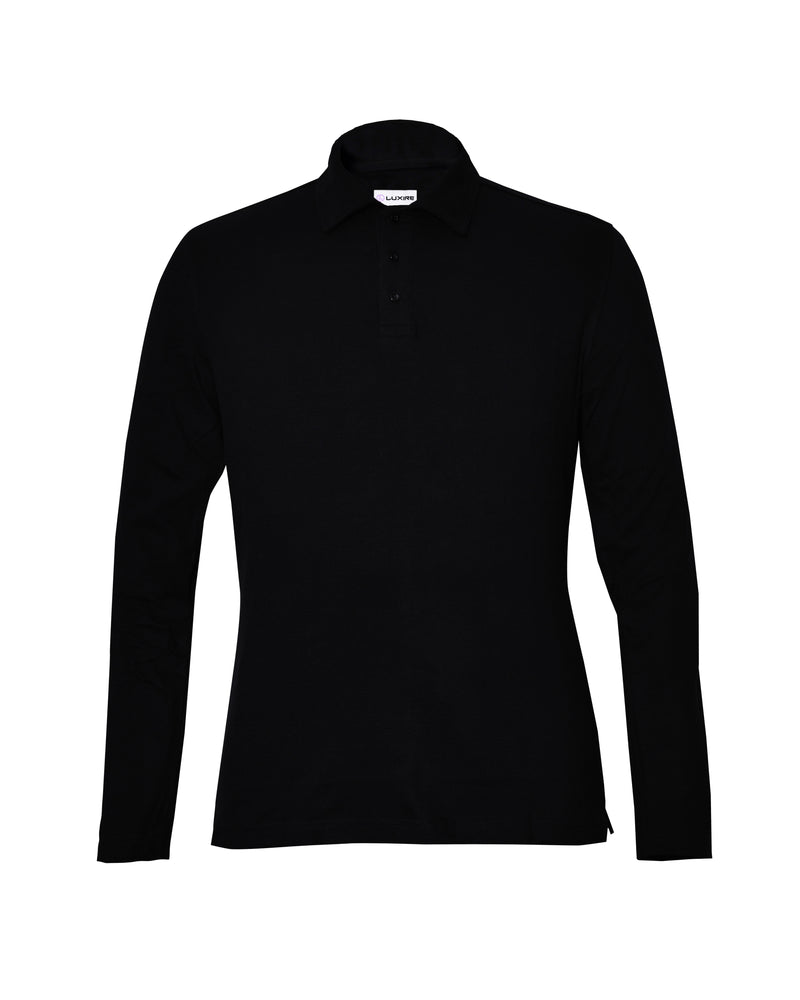 EZS Aria Black Long Sleeve Polo