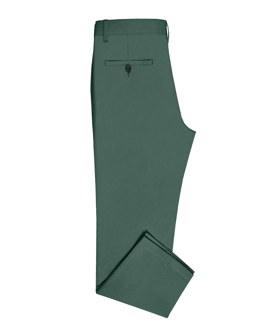 Side view of custom Genoa Chino pants for men by Luxire in fern green