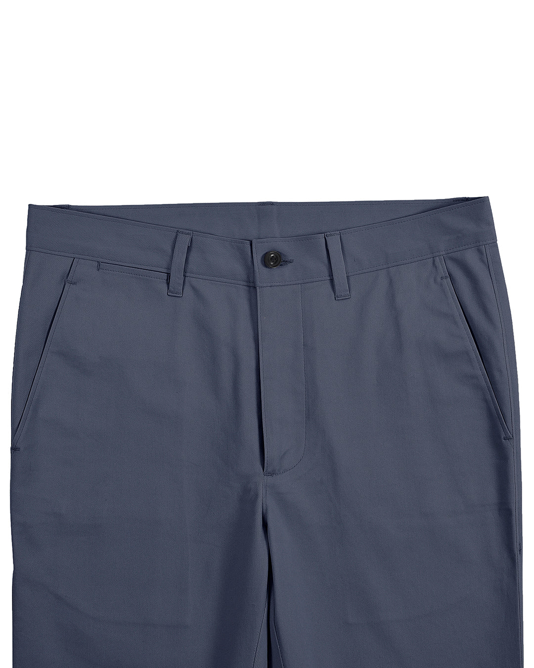 Front view of custom Genoa Chino pants for men by Luxire in grey