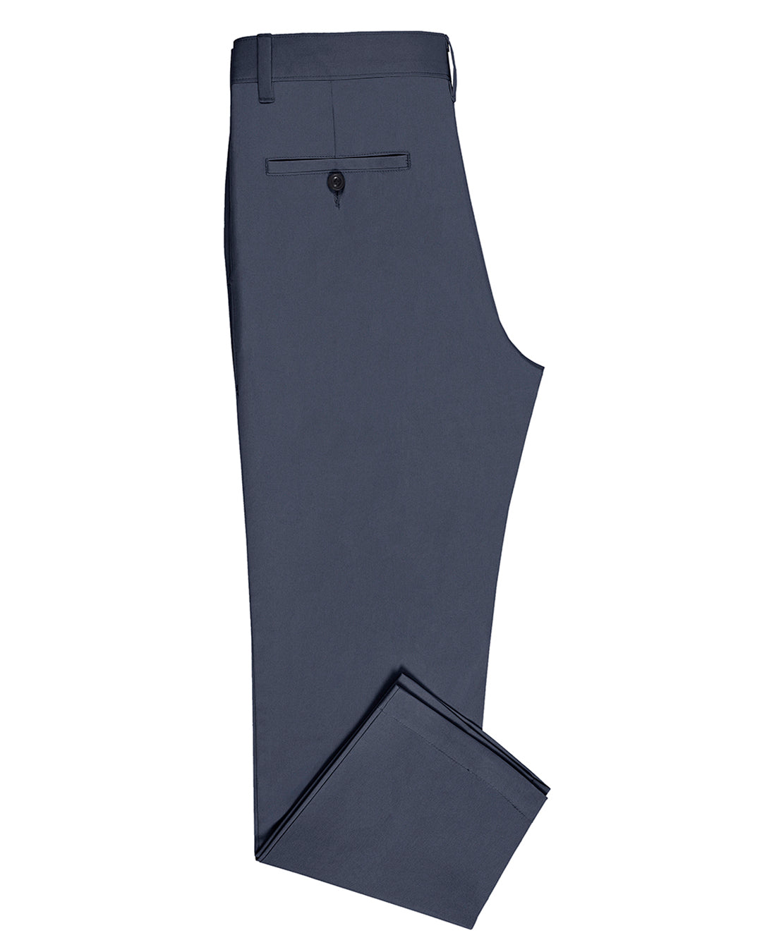Side view of custom Genoa Chino pants for men by Luxire in grey