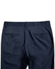 Back view of custom Genoa Chino pants for men by Luxire in midnight blue