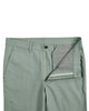 Front open view of custom Genoa Chino pants for men by Luxire in pistachio green