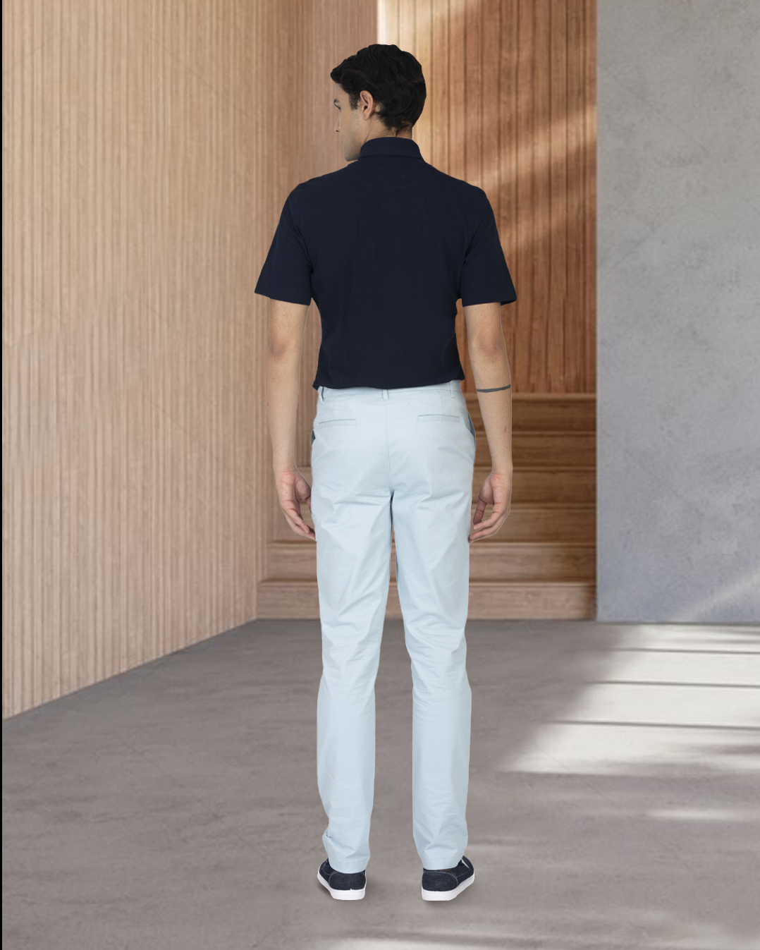 Genoa Powder Blue Chino - 5