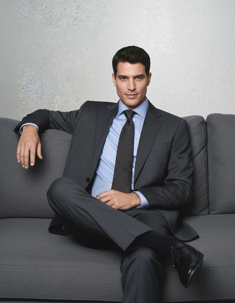 Washable Wool Suit: Dark Grey