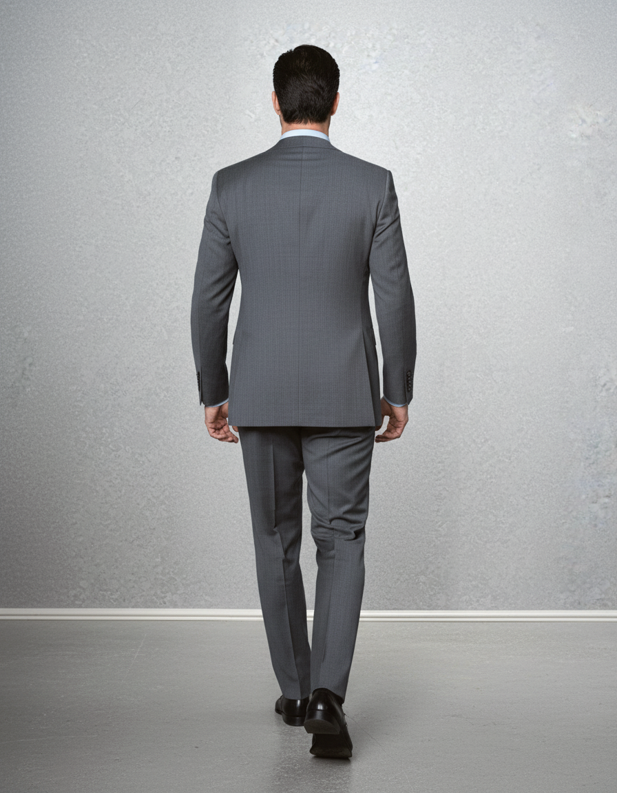 Washable Wool Suit: Mid Grey - 3