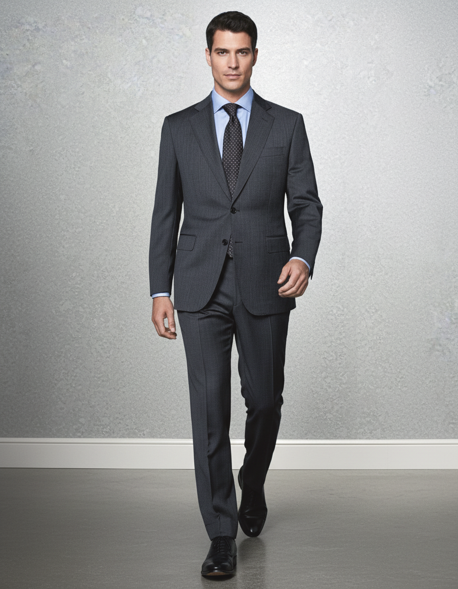 Washable Wool Suit: Dark Grey