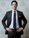 Dark Grey Wool Pinstripes Suit