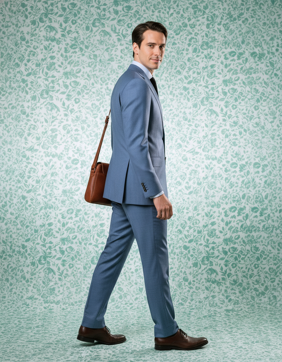 Dugdale Blueish Grey Wool Flannel Suit - 3