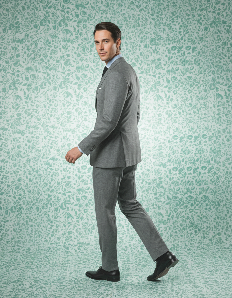 Dugdale Ash Grey Wool Flannel Dress Suit - 3