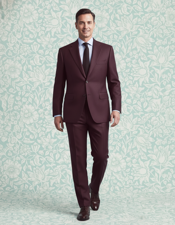 Dugdale Maroon Wool Flannel Suit