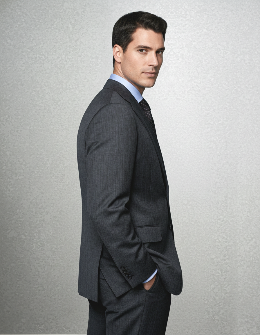 Washable Wool Suit: Dark Grey - 4