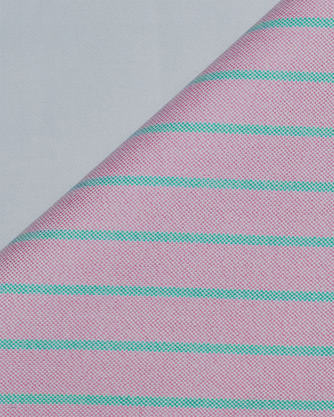 Orchid Pink Green Stripes Classic Oxford