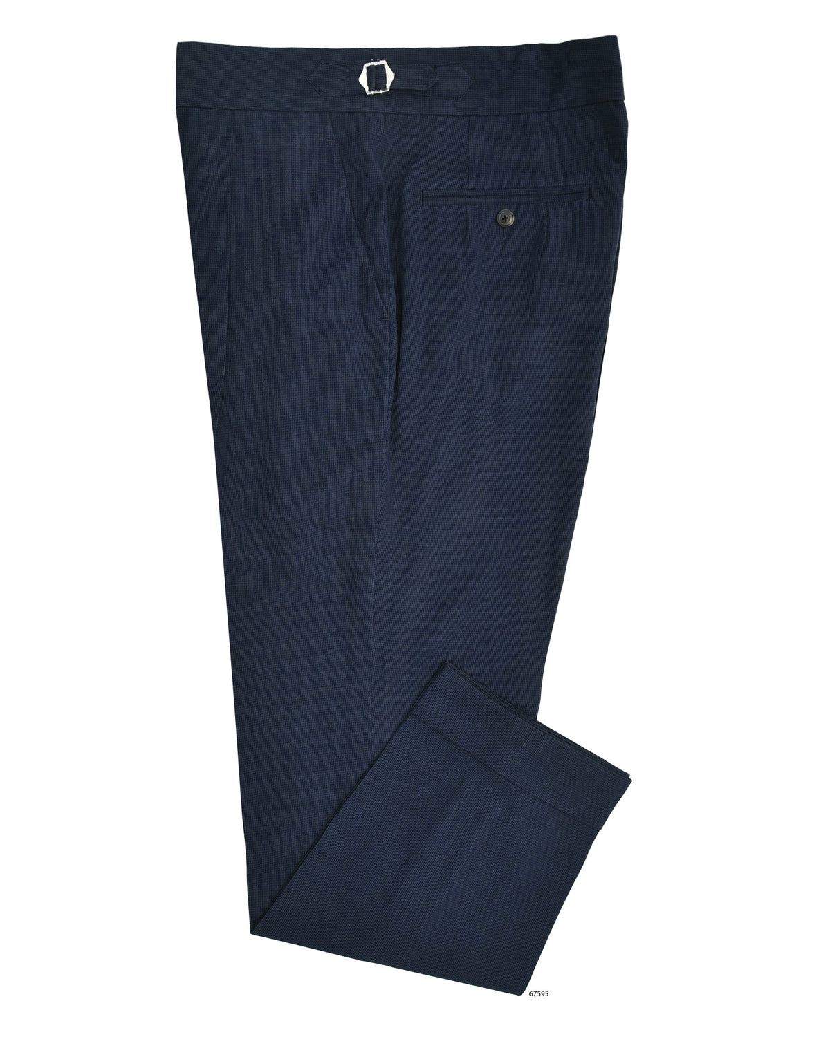 Sondrio: Linen Silk Houndstooth Blue - 1