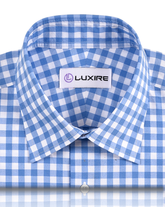 Blue on White Broad Gingham Checks Shirt - 7