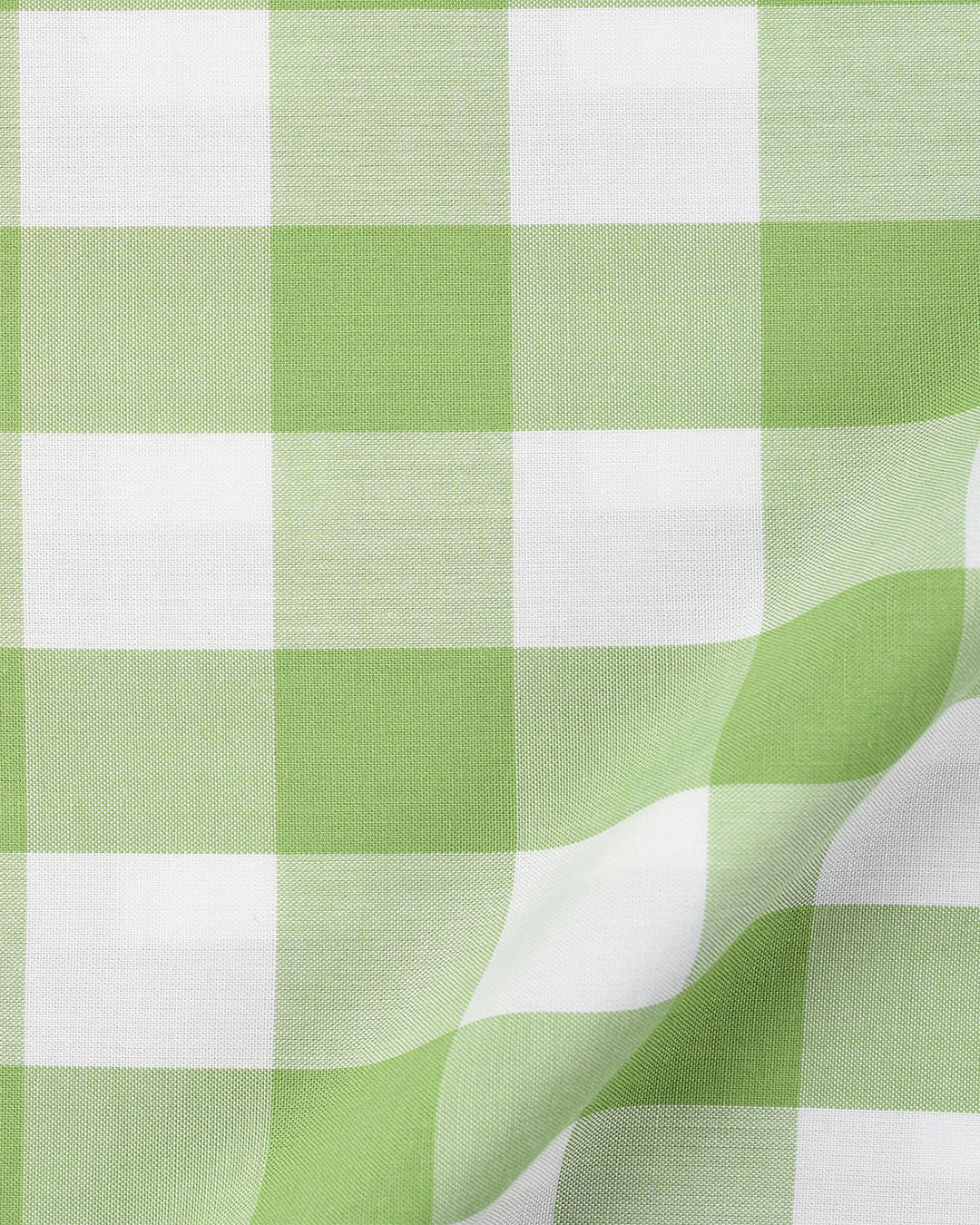 Green and White Gingham Checks Shirt - 4