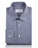 Front view of custom check shirts for men by Luxire navy small gingham