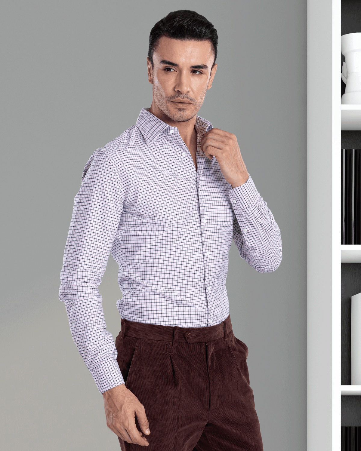 Navy Pink Tattersall Shirt - 2