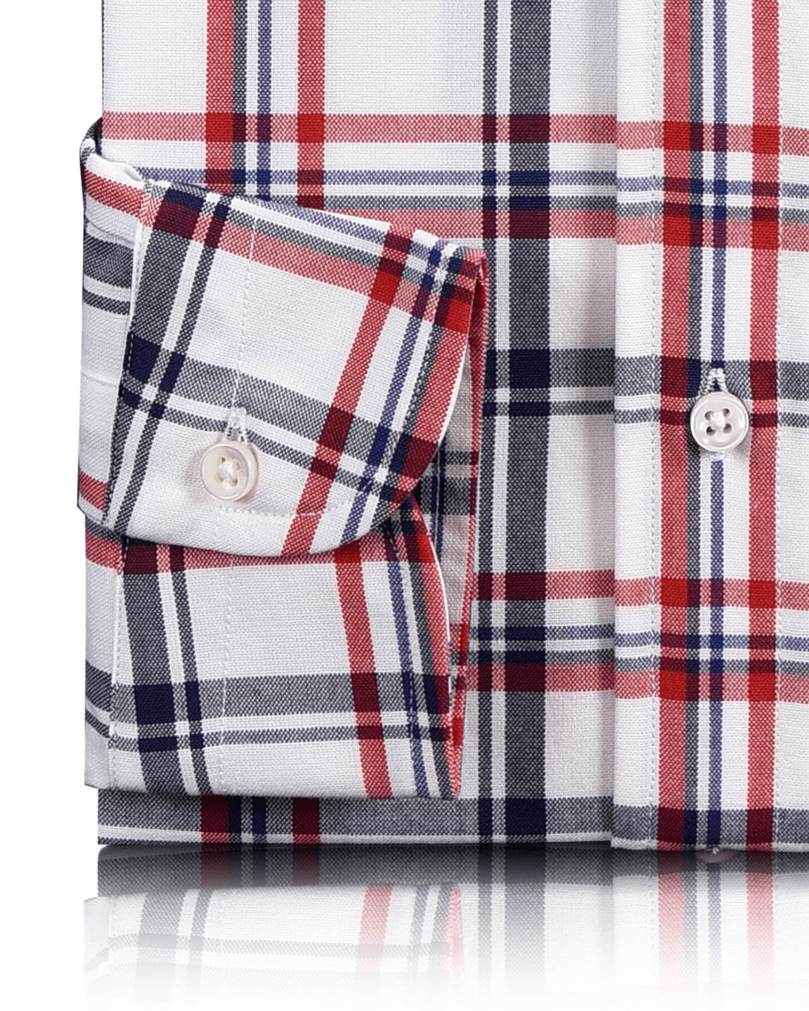 Classic Red Navy White Checks Oxford Shirt - 3