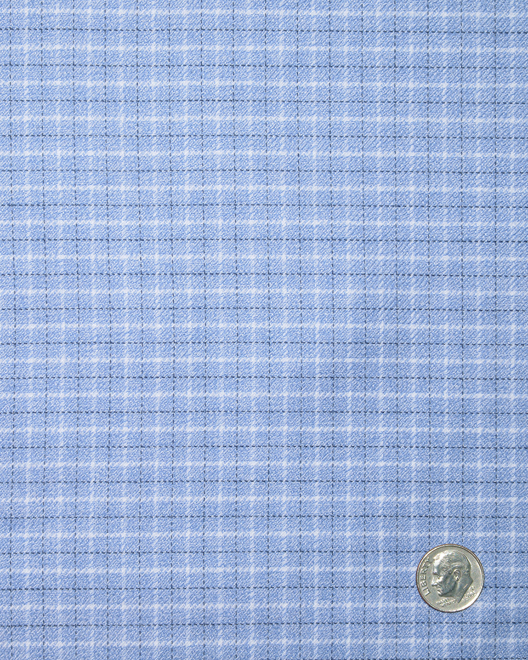 Close up view of custom check shirts for men by Luxire dark blue light blue and white