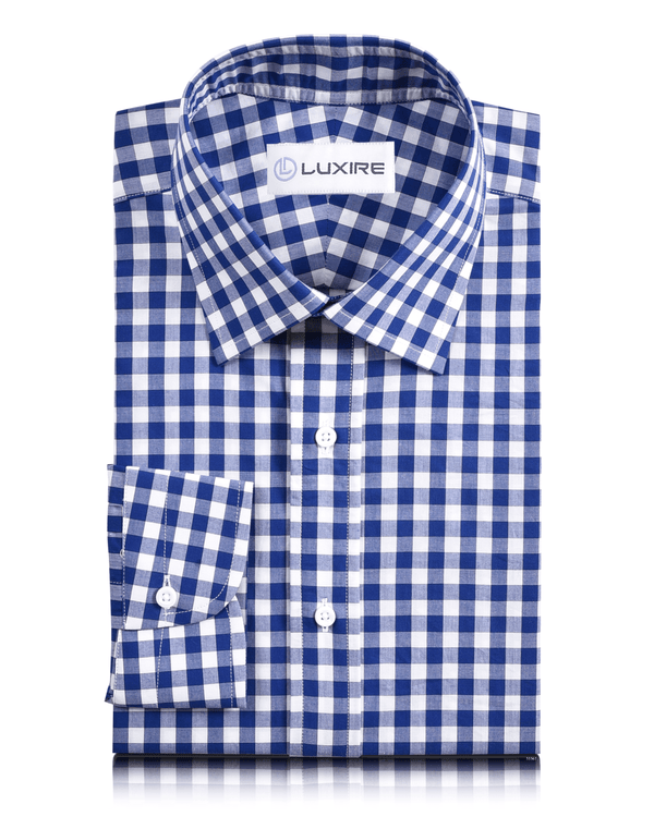 Estate Blue Gingham Checks On White Shirt