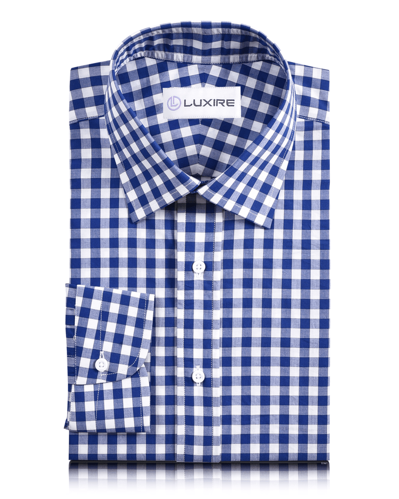 Estate Blue Gingham Checks On White Shirt