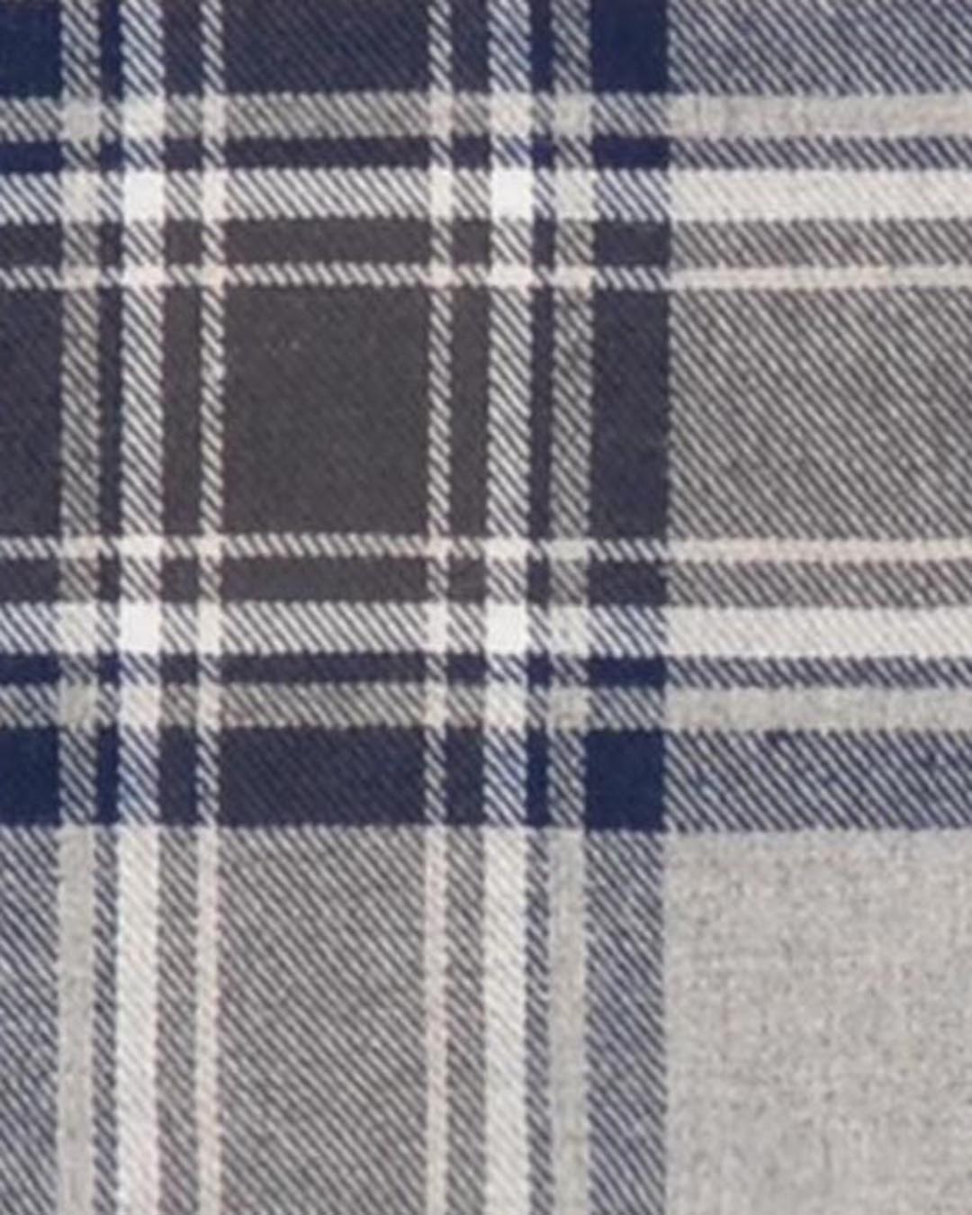 Dark Gull Grey Navy Plaid Flannel Shirt - 10