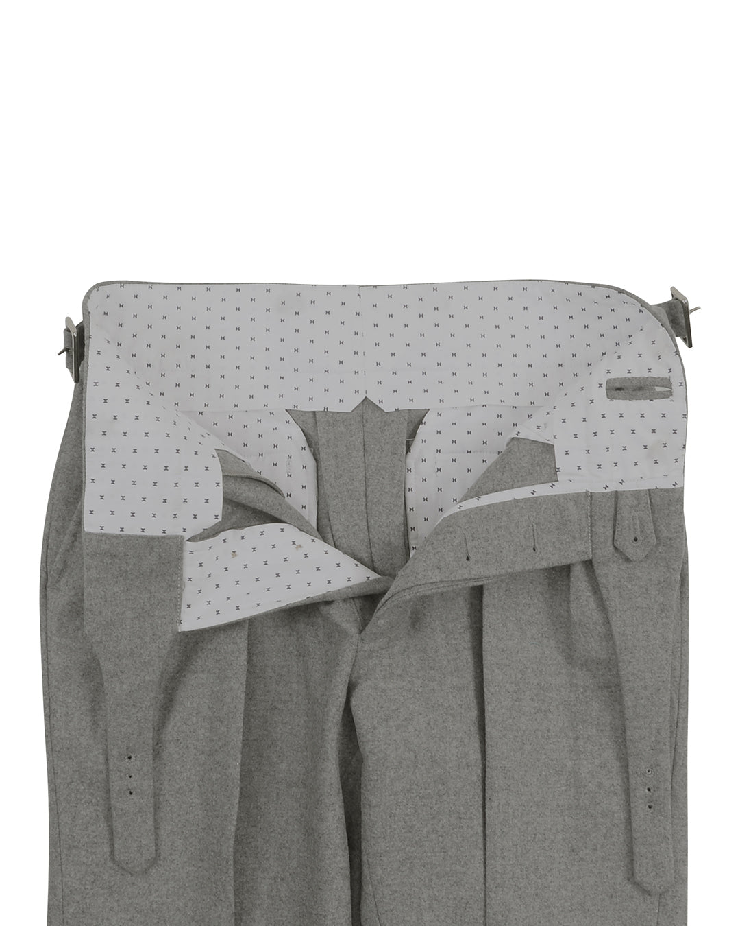 Gurkha Pant in Ethomas Wool Cashmere: Light Grey Wool - 4