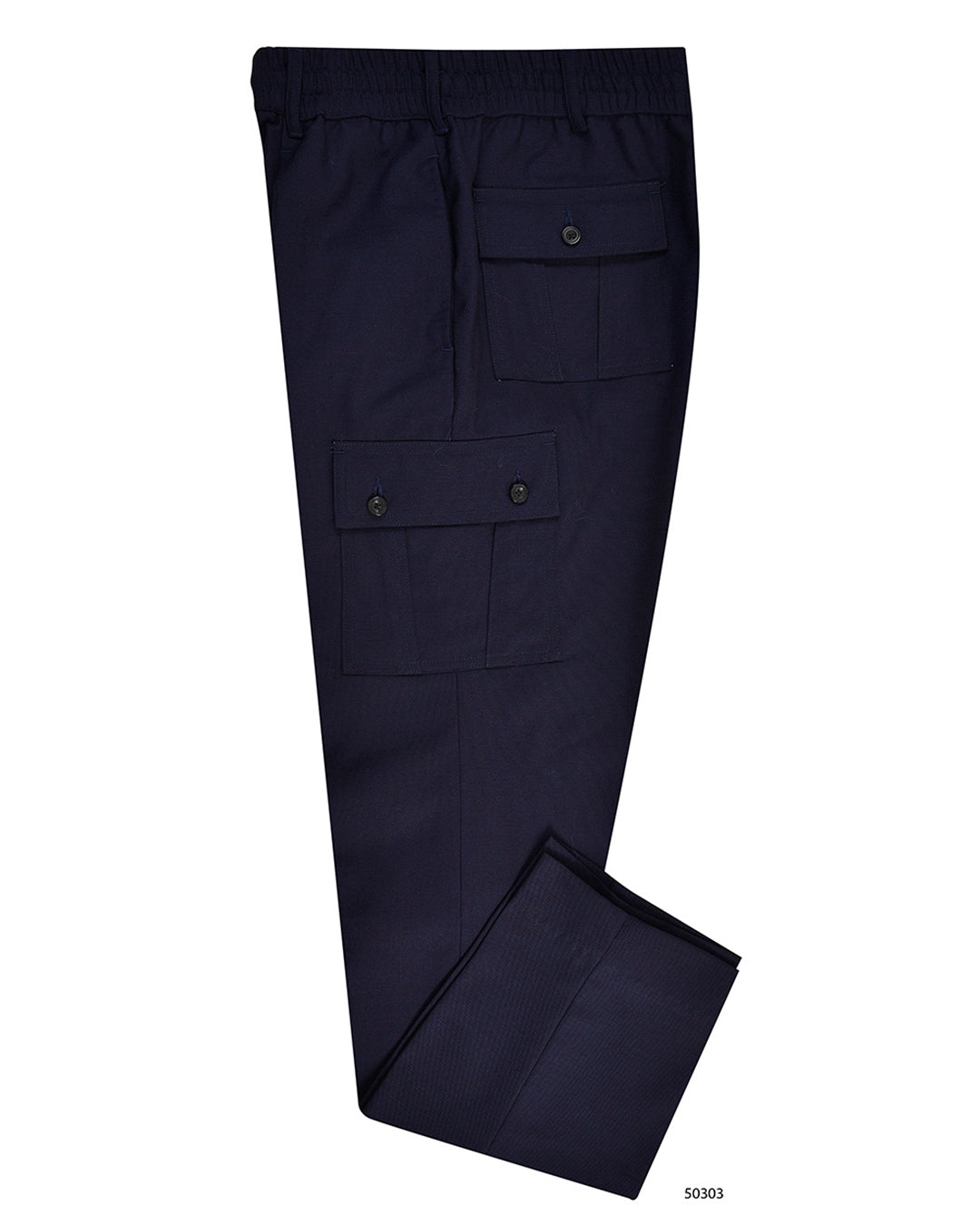 VBC - 4 Ply Tropical Wool: Navy Cargo Pant - 1