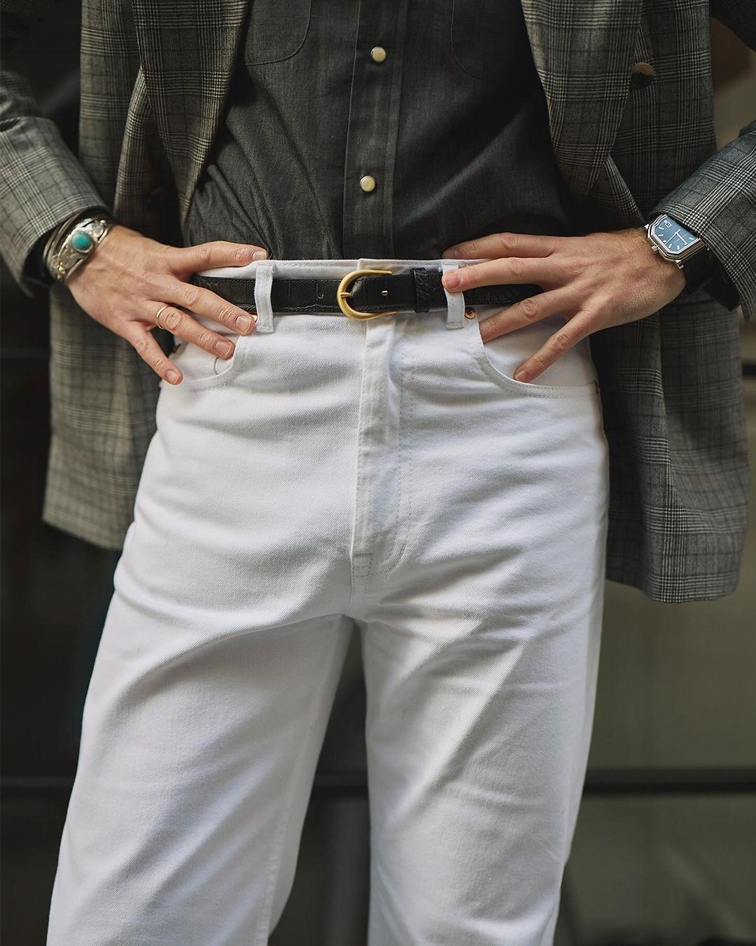 White Heavy Twill Jeans - 2