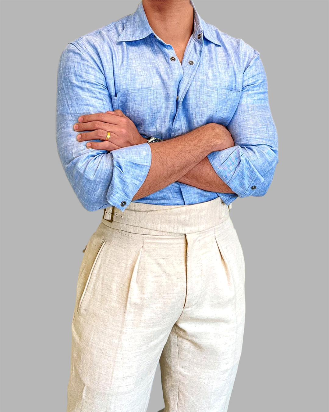 Gurkha Pants Linen Vintage Cream Birdseye - 2