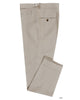 Side view of custom linen suiting pants for men by Luxire in ecru