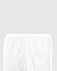 Back view of custom linen pants for men by Luxire in white