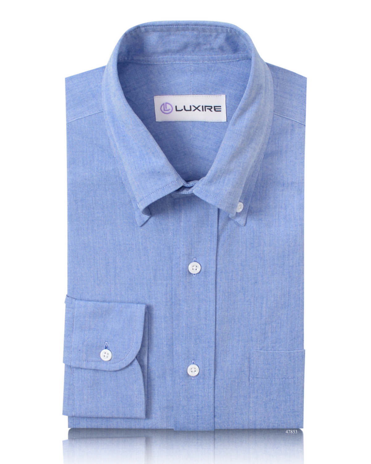 Blue Slub Pinpoint Oxford Shirt - 1