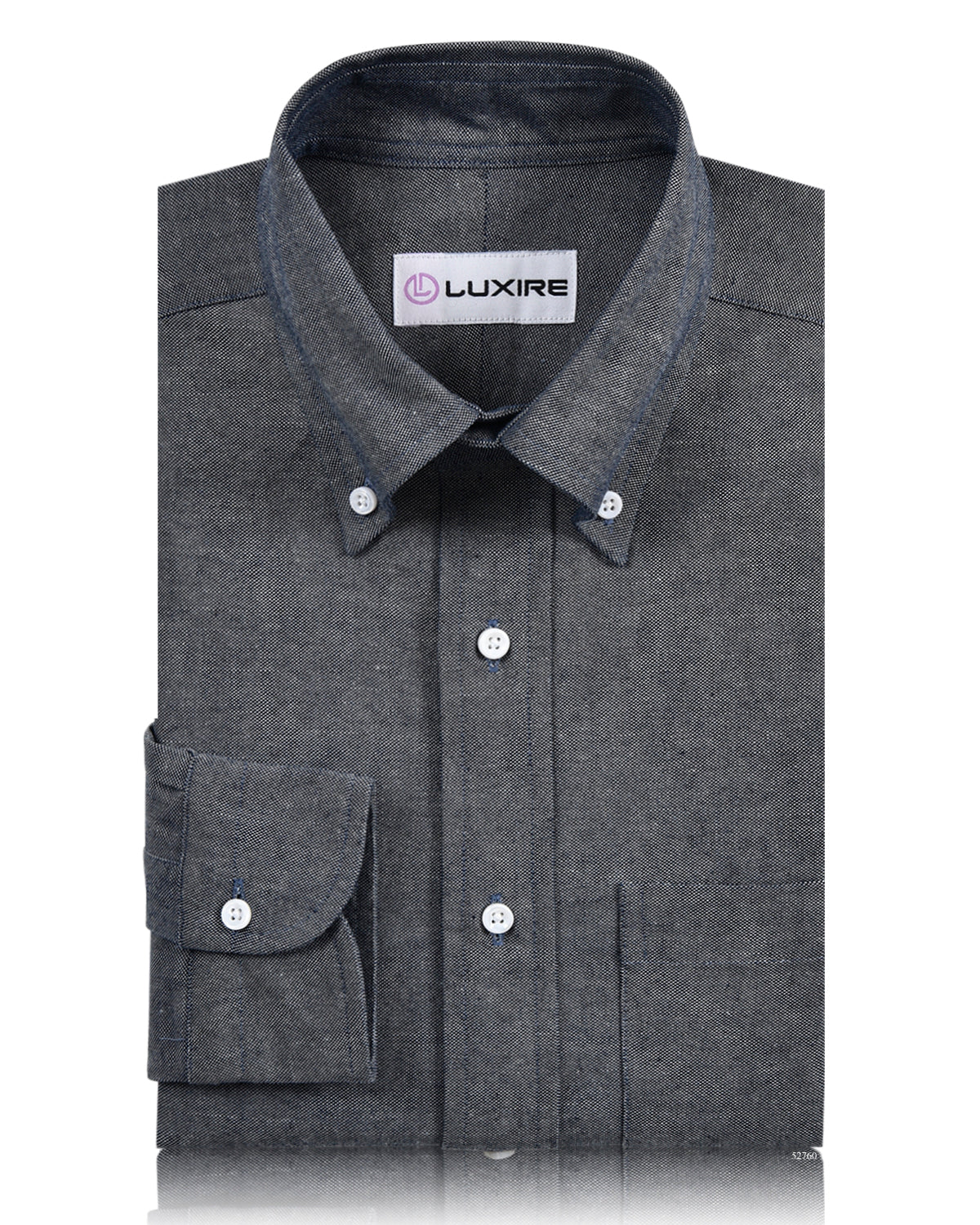 Dark Navy Blue Oxford Dress Shirt - 1