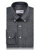 Front of the custom oxford shirt for men by Luxire in dark navy blue